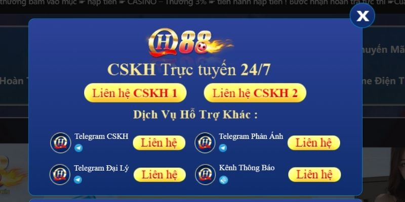 Dịch vụ CSKH của qh88.hu.net hoạt động liên tục 24/7