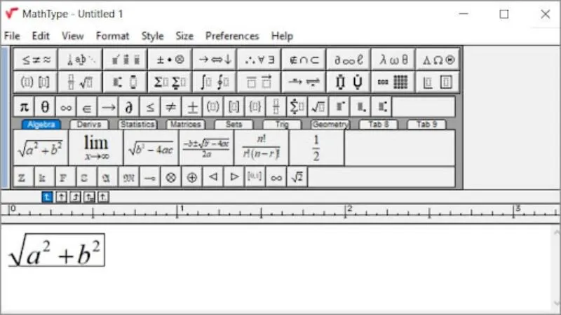 giao diện MathType