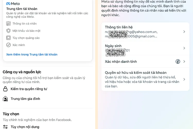 Cách tìm Gmail Facebook trên điện thoại