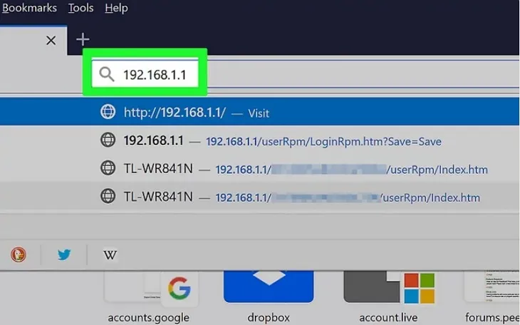 Nhập địa chỉ IP vào trình duyệt