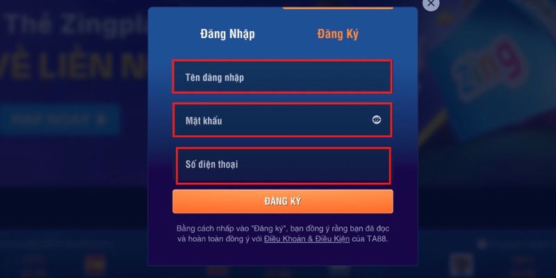 Điền các thông tin cá cược mà hệ thống yêu cầu