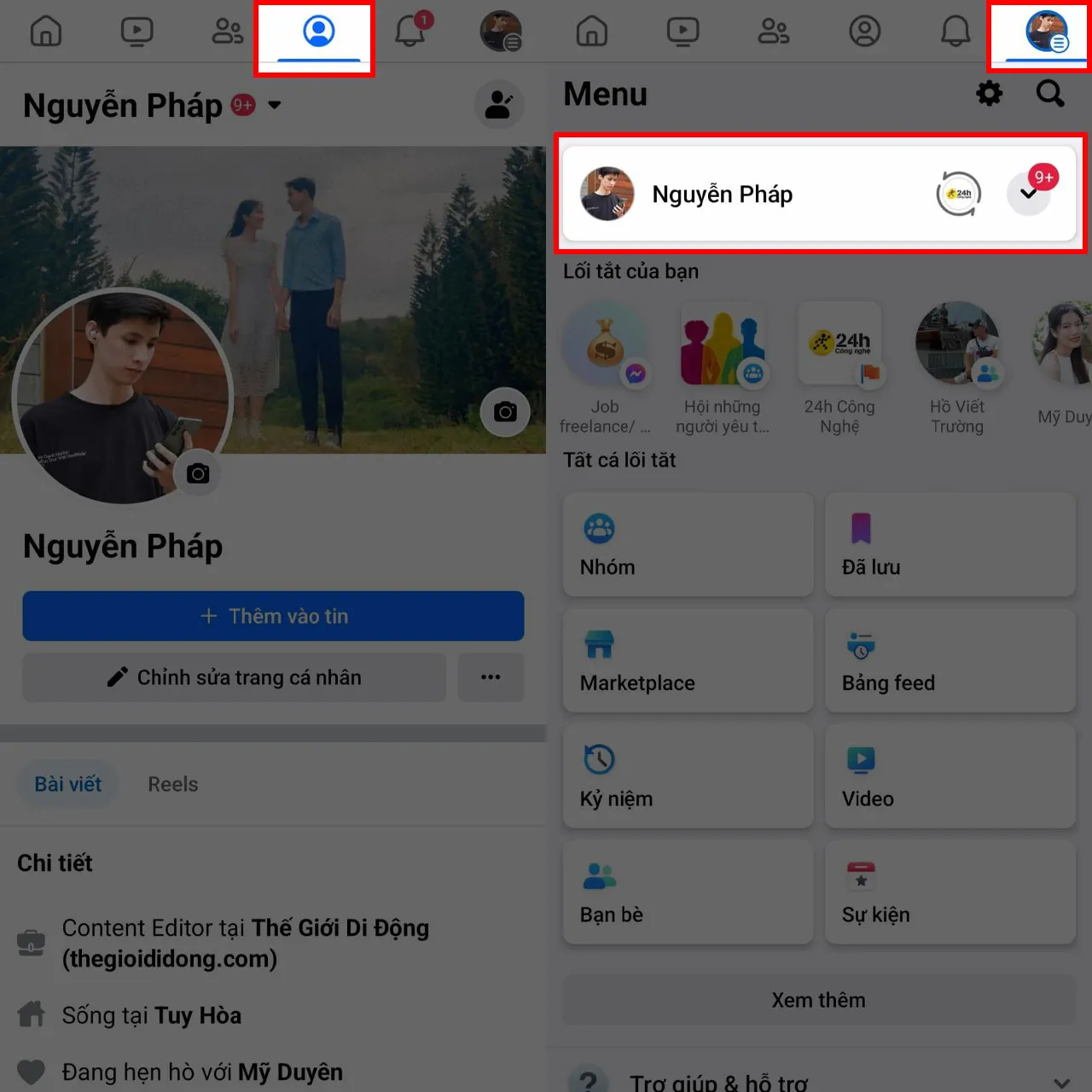 Biểu tượng trang cá nhân Facebook