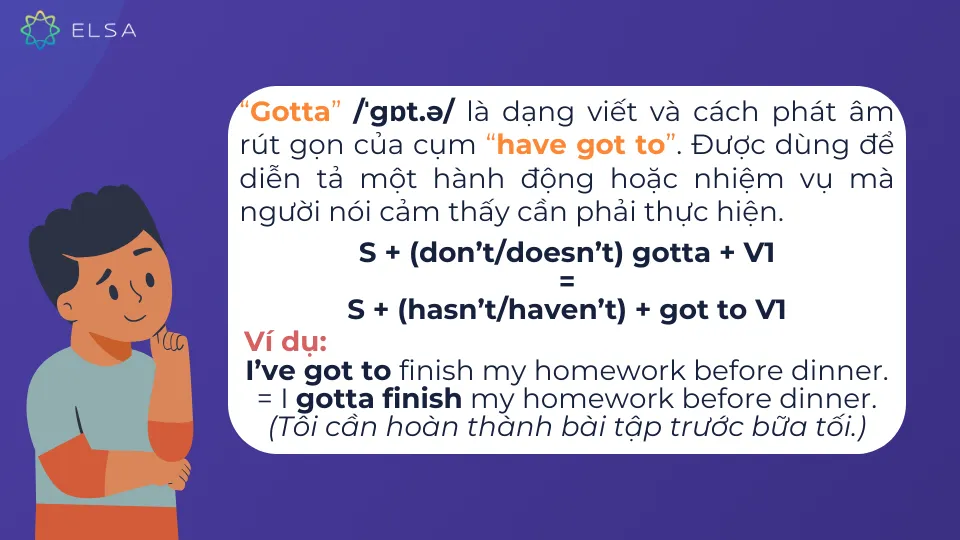 Gotta là viết tắt của cụm “have got to”