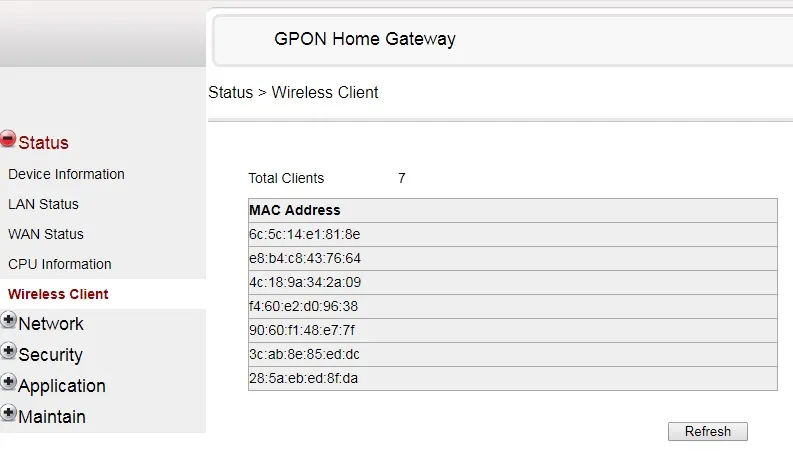 Số lượng thiết bị kết nối mạng trên modem FPT